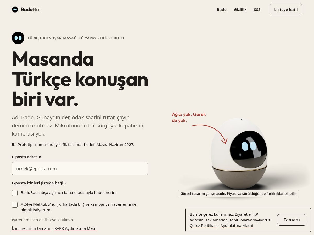 Landing-page snapshot of badobot.com