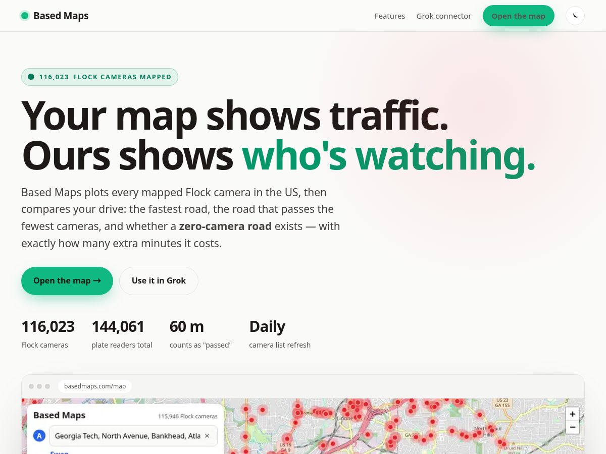 Landing-page snapshot of basedmaps.com