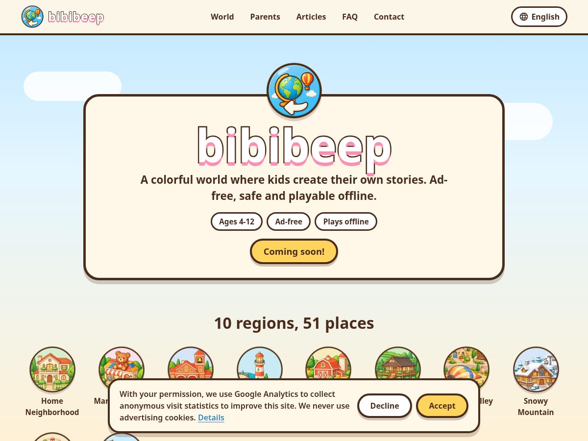 Landing-page snapshot of bibibeep.com