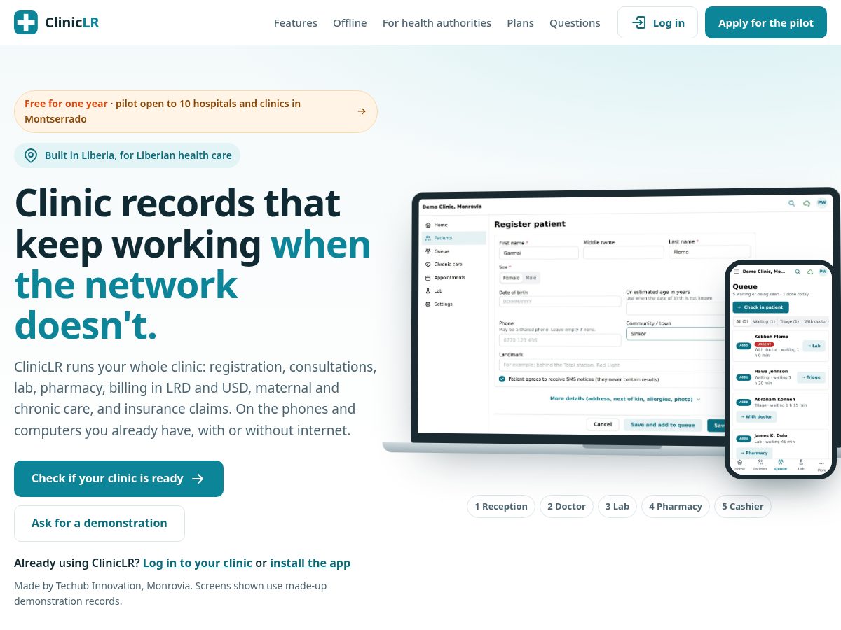 Landing-page snapshot of cliniclr.com