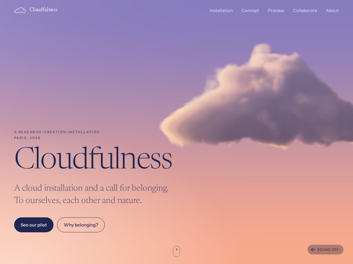 Landing-page snapshot of cloudfulness.life
