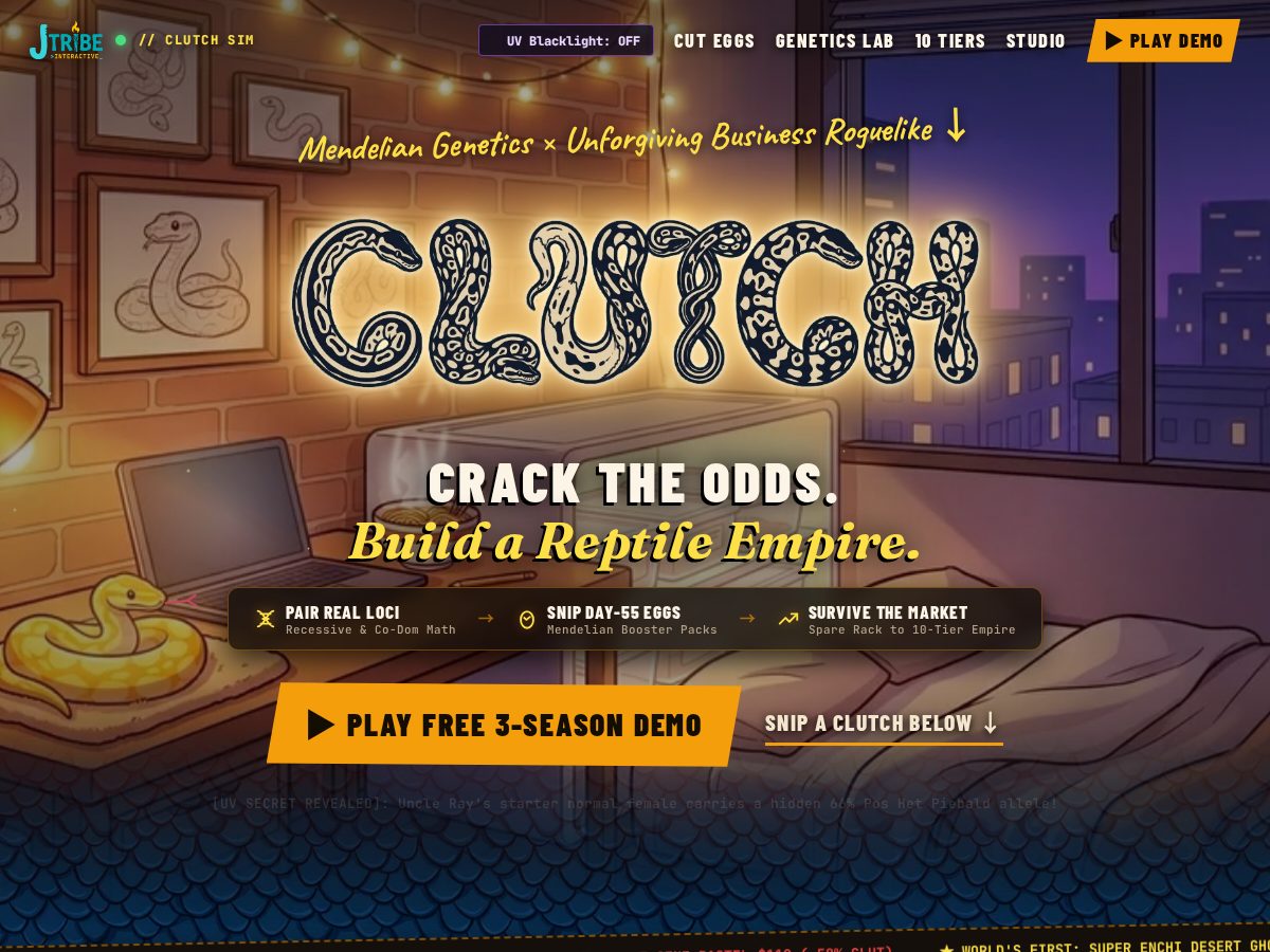 Landing-page snapshot of clutchsim.com