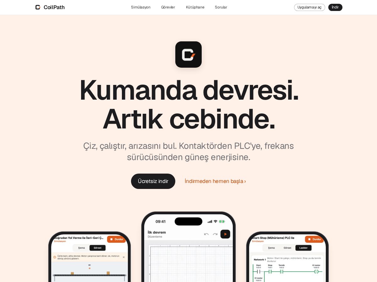Landing-page snapshot of coilpath.app