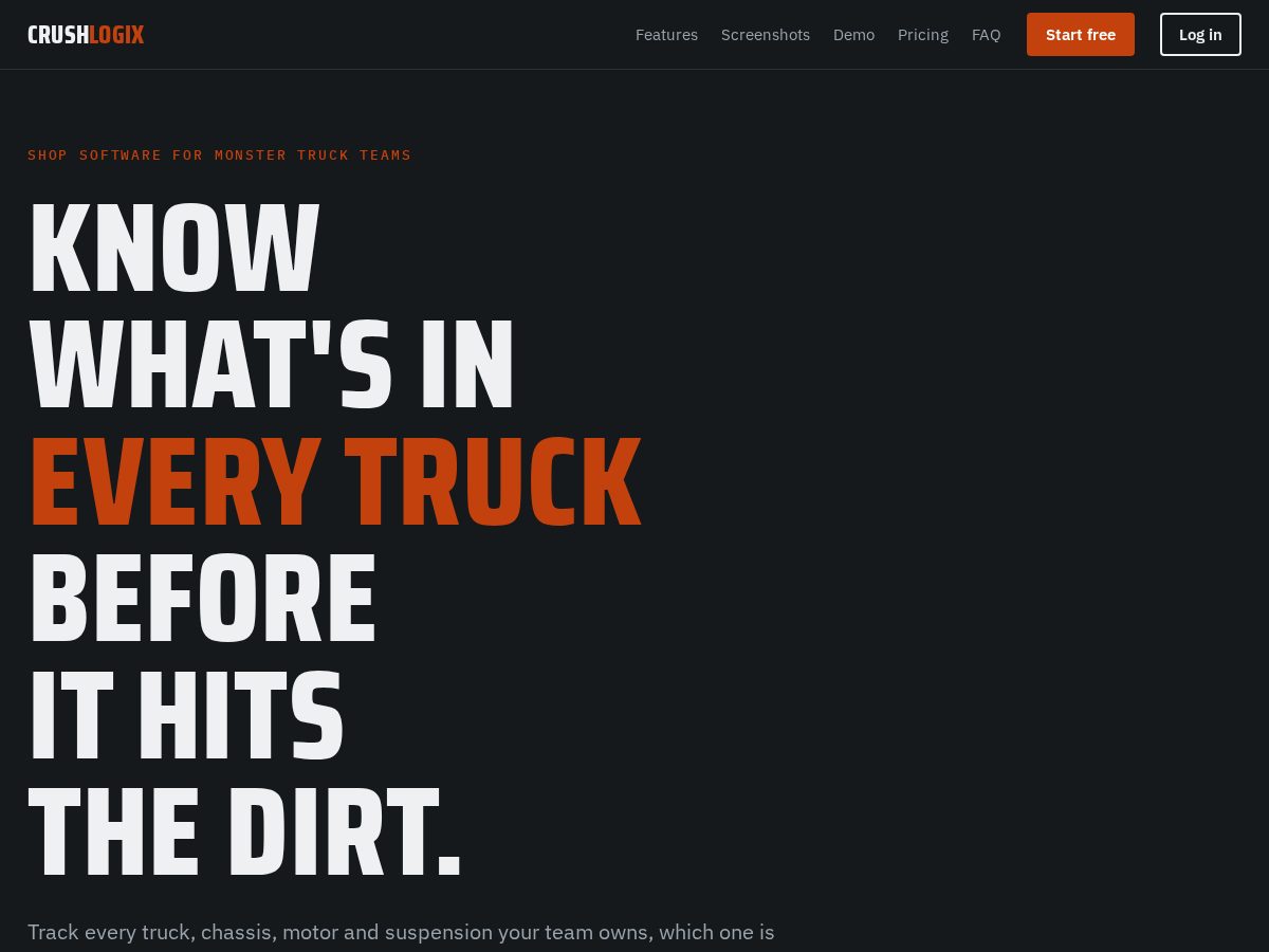 Landing-page snapshot of crushlogix.com
