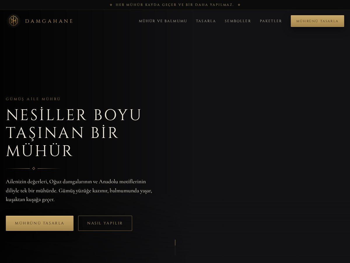 Landing-page snapshot of damgahane.com