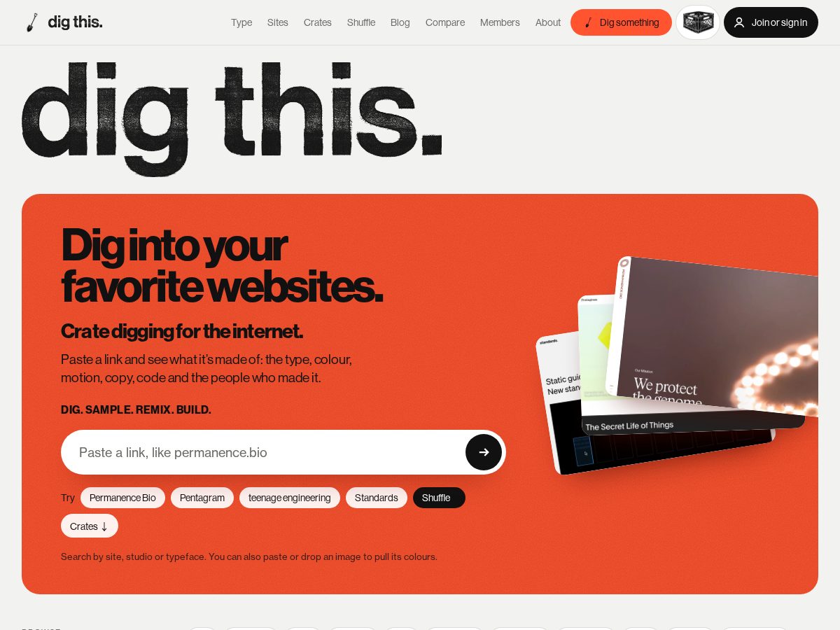 Landing-page snapshot of digthis.website
