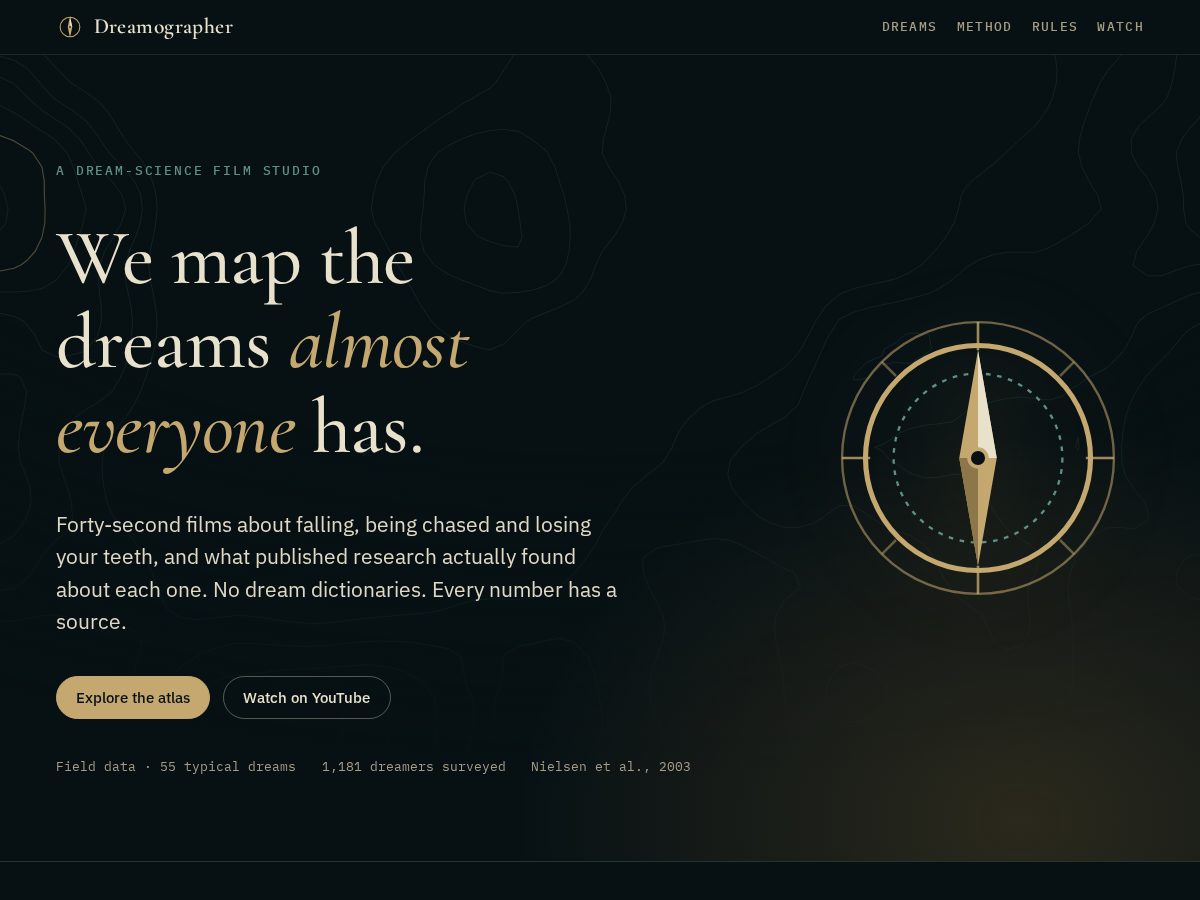 Landing-page snapshot of dreamographer.com
