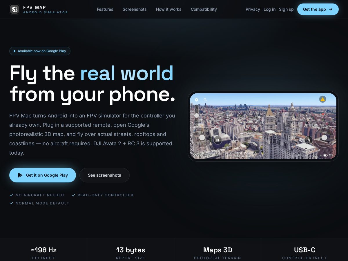 Landing-page snapshot of fpv-map.com