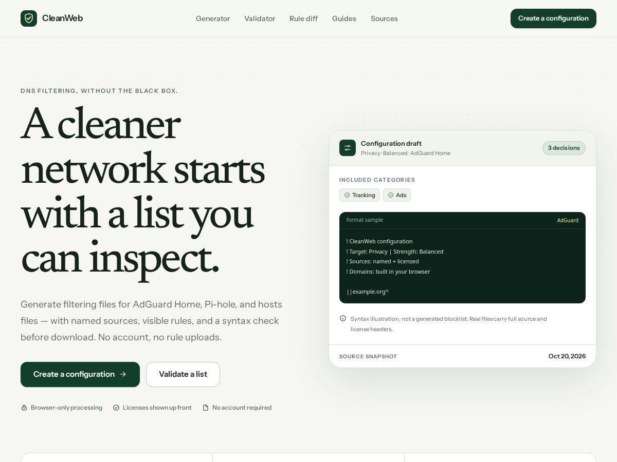 Landing-page snapshot of getcleanweb.site
