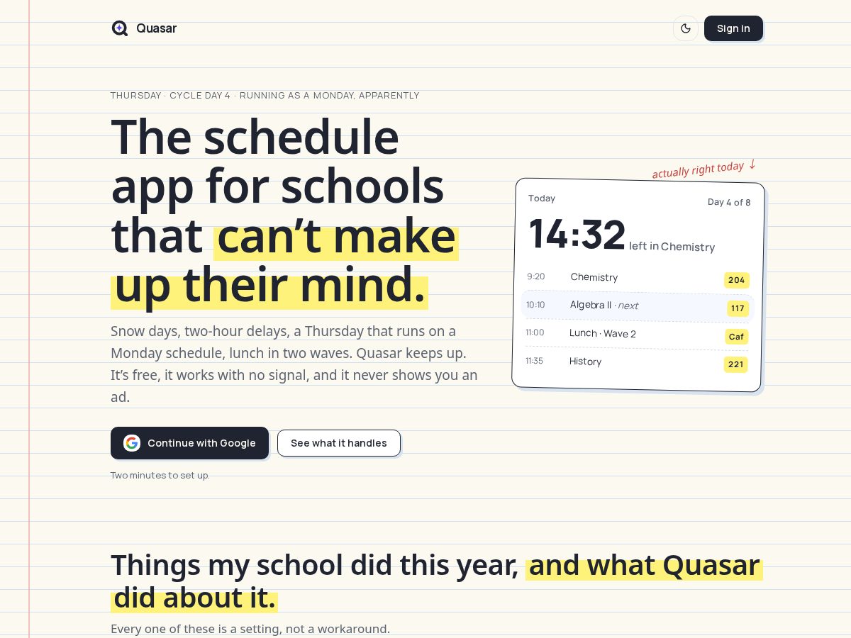 Landing-page snapshot of getquasarapp.com