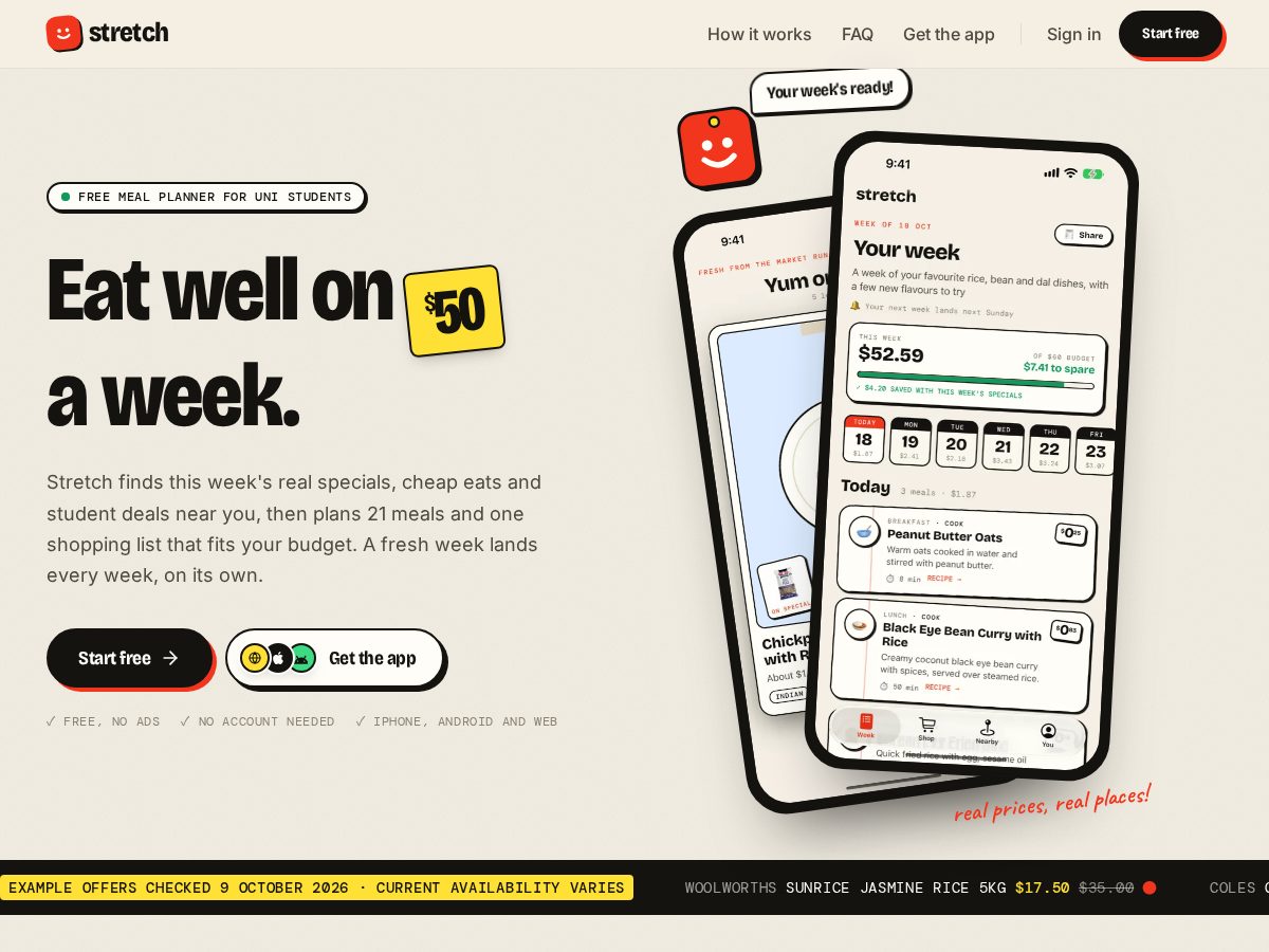 Landing-page snapshot of getstretch.app