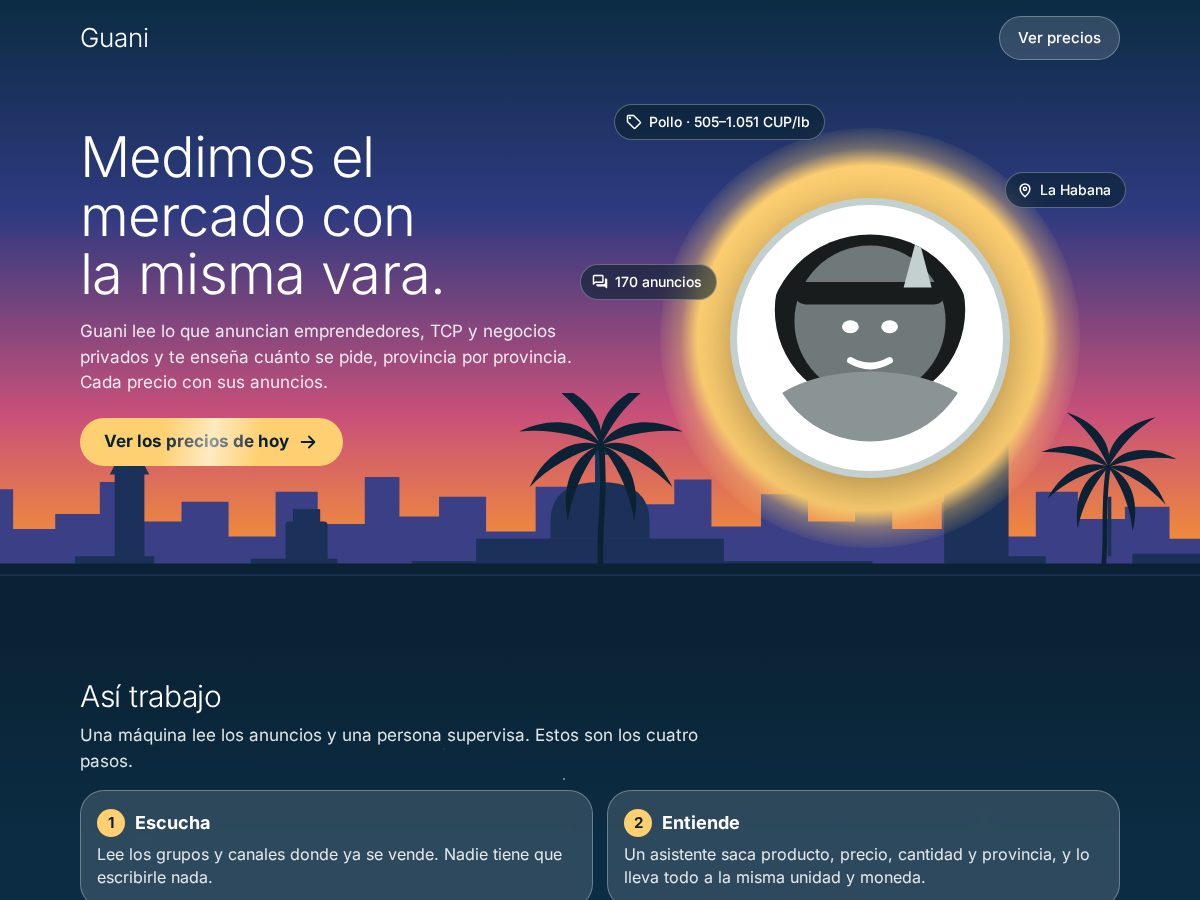 Landing-page snapshot of guani.app