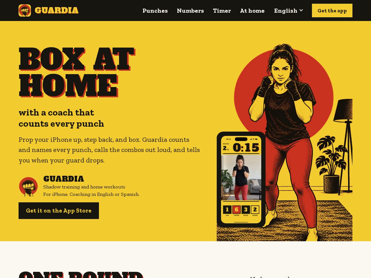 Landing-page snapshot of guardiaboxing.app