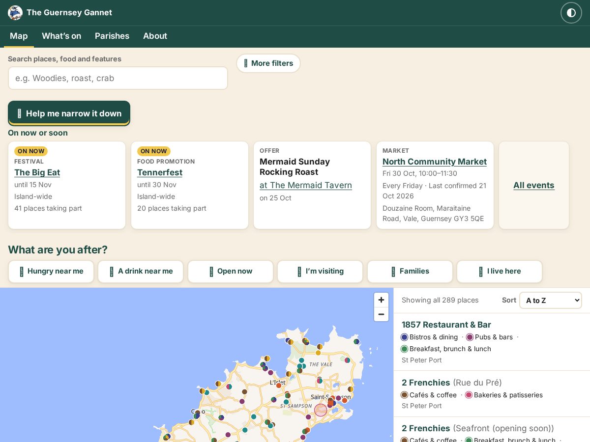 Landing-page snapshot of guernseygannet.com