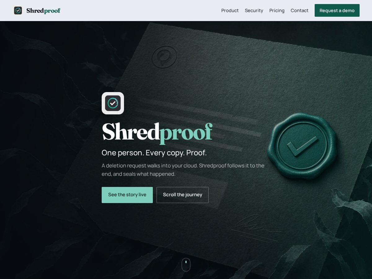 Landing-page snapshot of gwshredproof.com