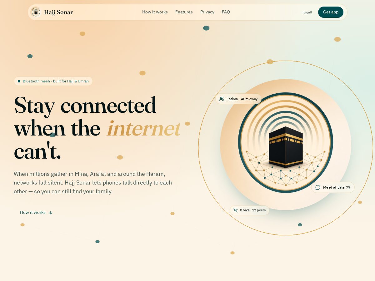 Landing-page snapshot of hajjsonar.com