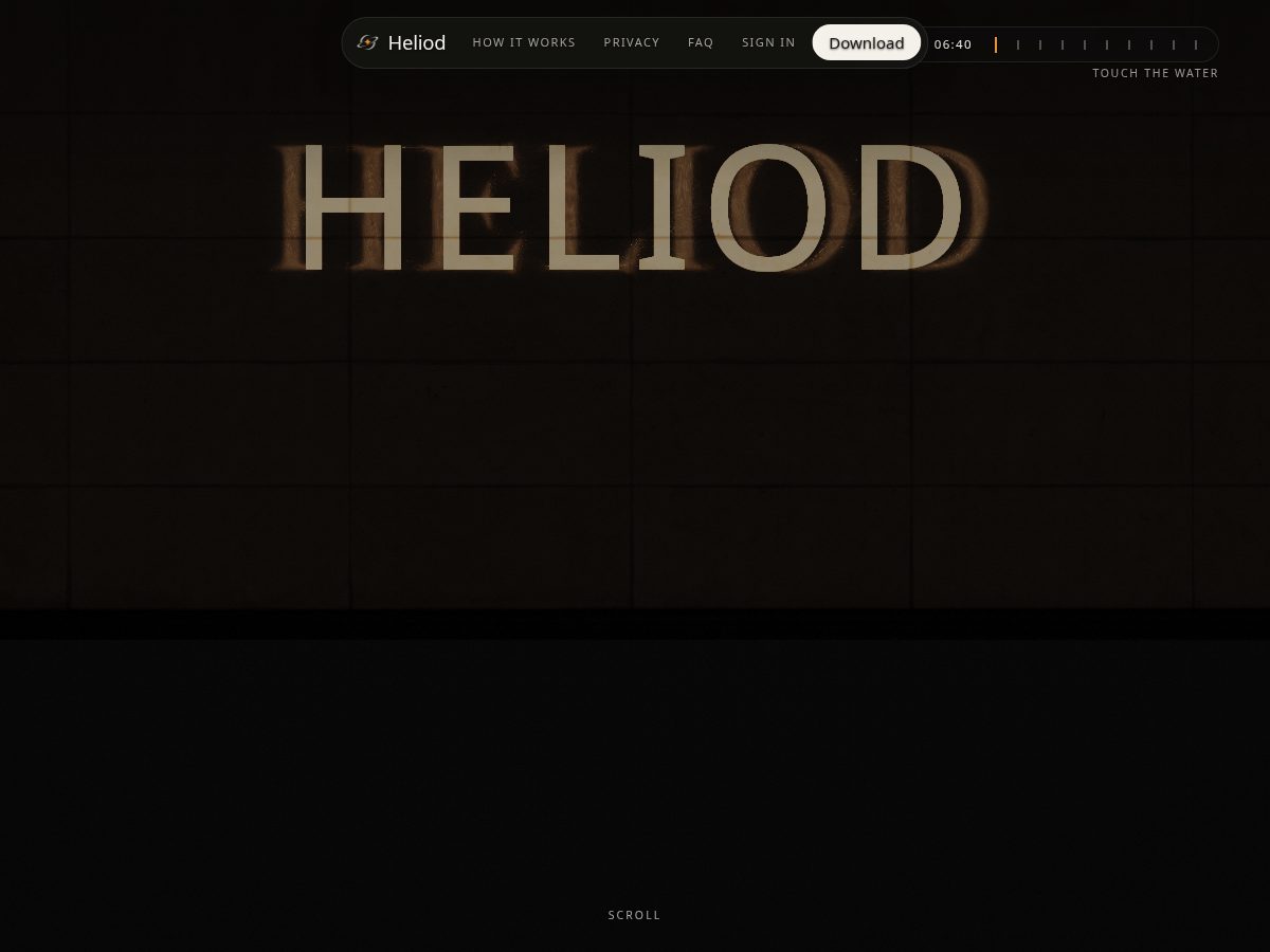 Landing-page snapshot of heliod.dev