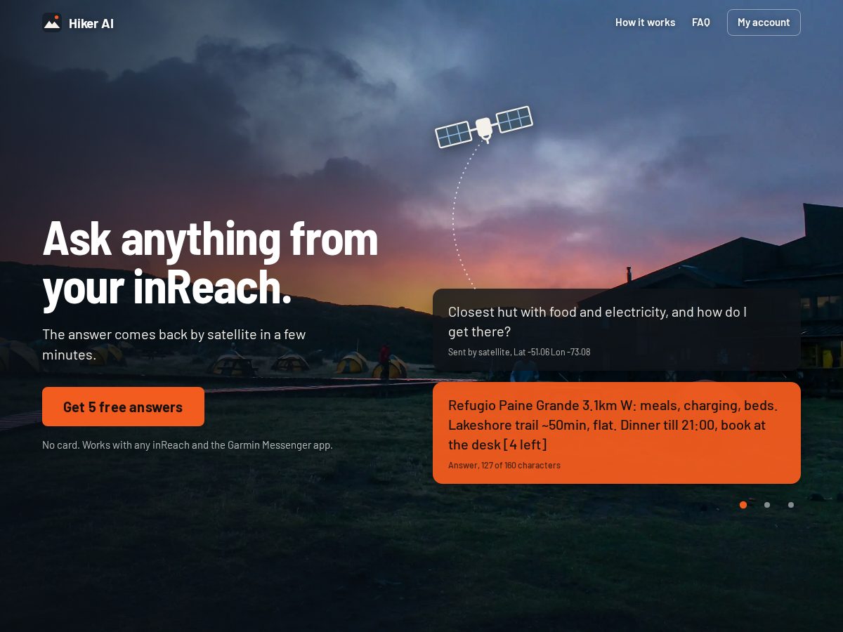Landing-page snapshot of hikerai.stream