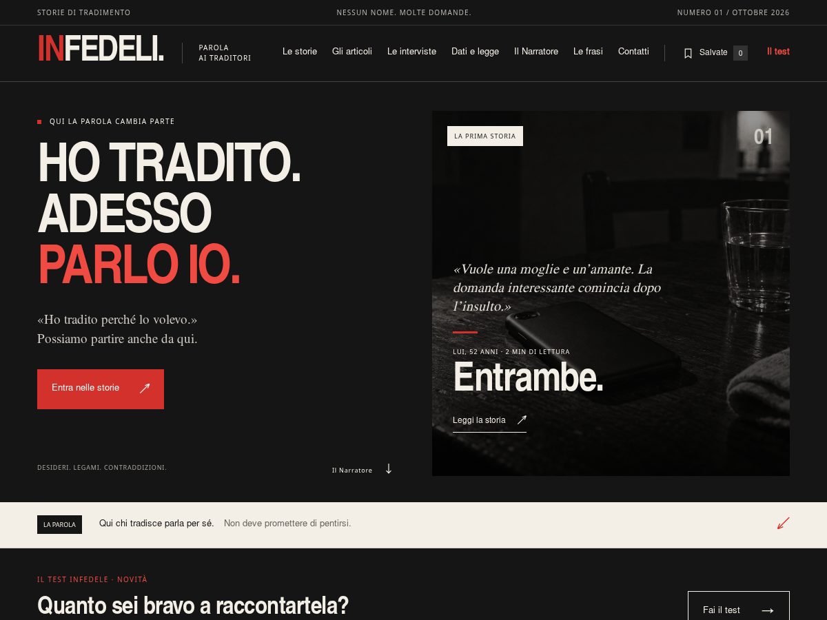 Landing-page snapshot of infedeli.com