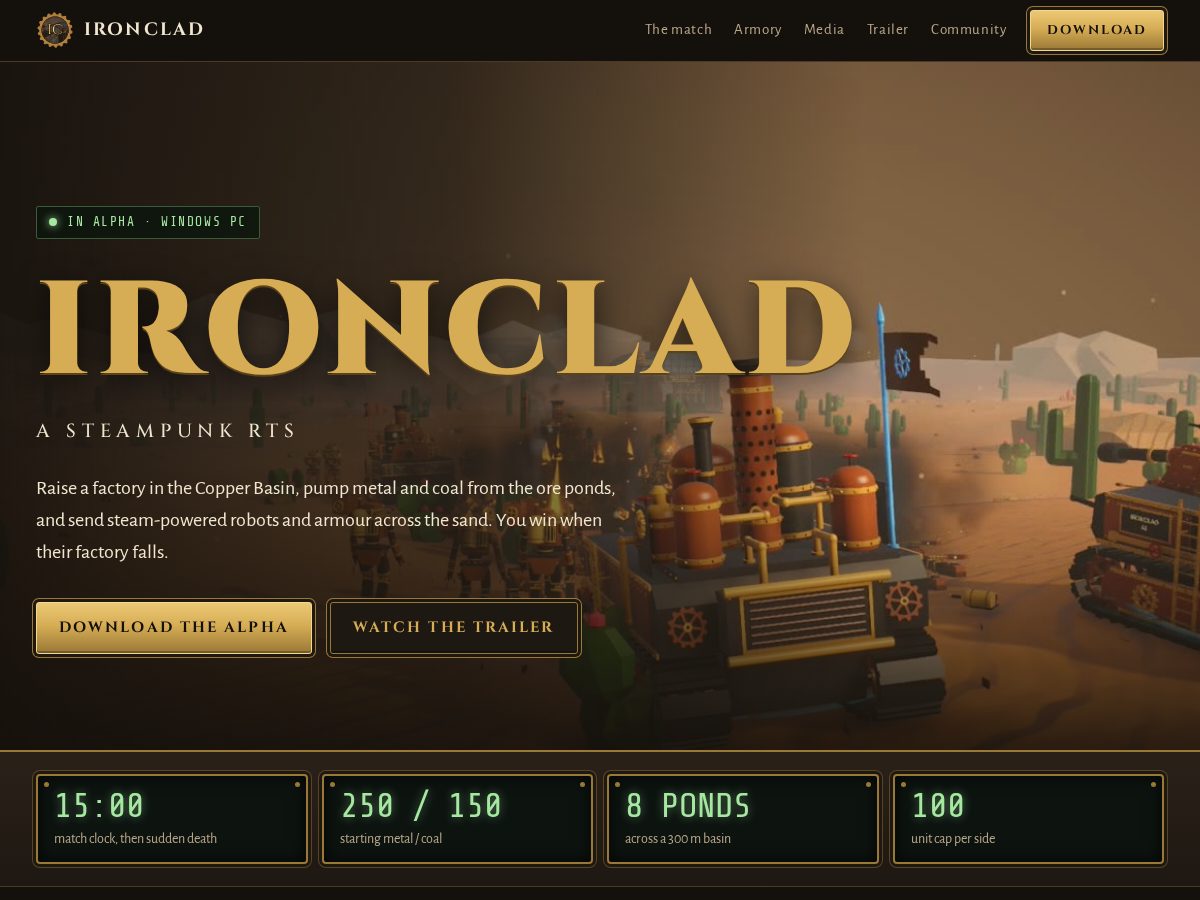 Landing-page snapshot of ironcladrts.com