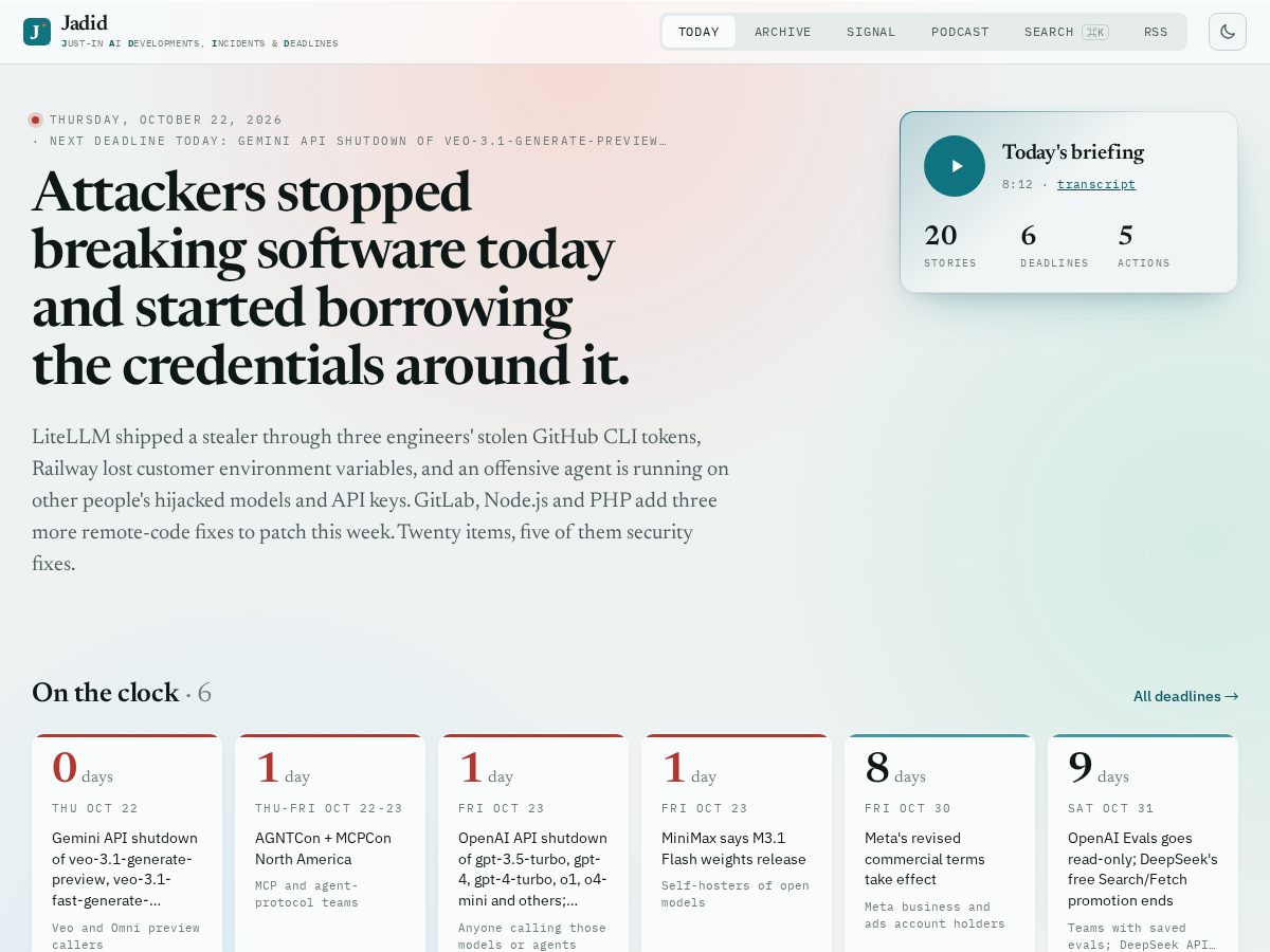 Landing-page snapshot of jadid.dev