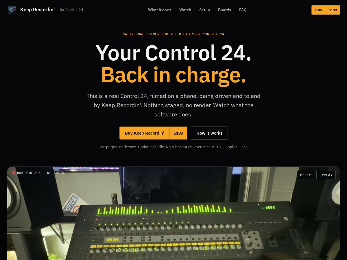 Landing-page snapshot of keeprecordin.com