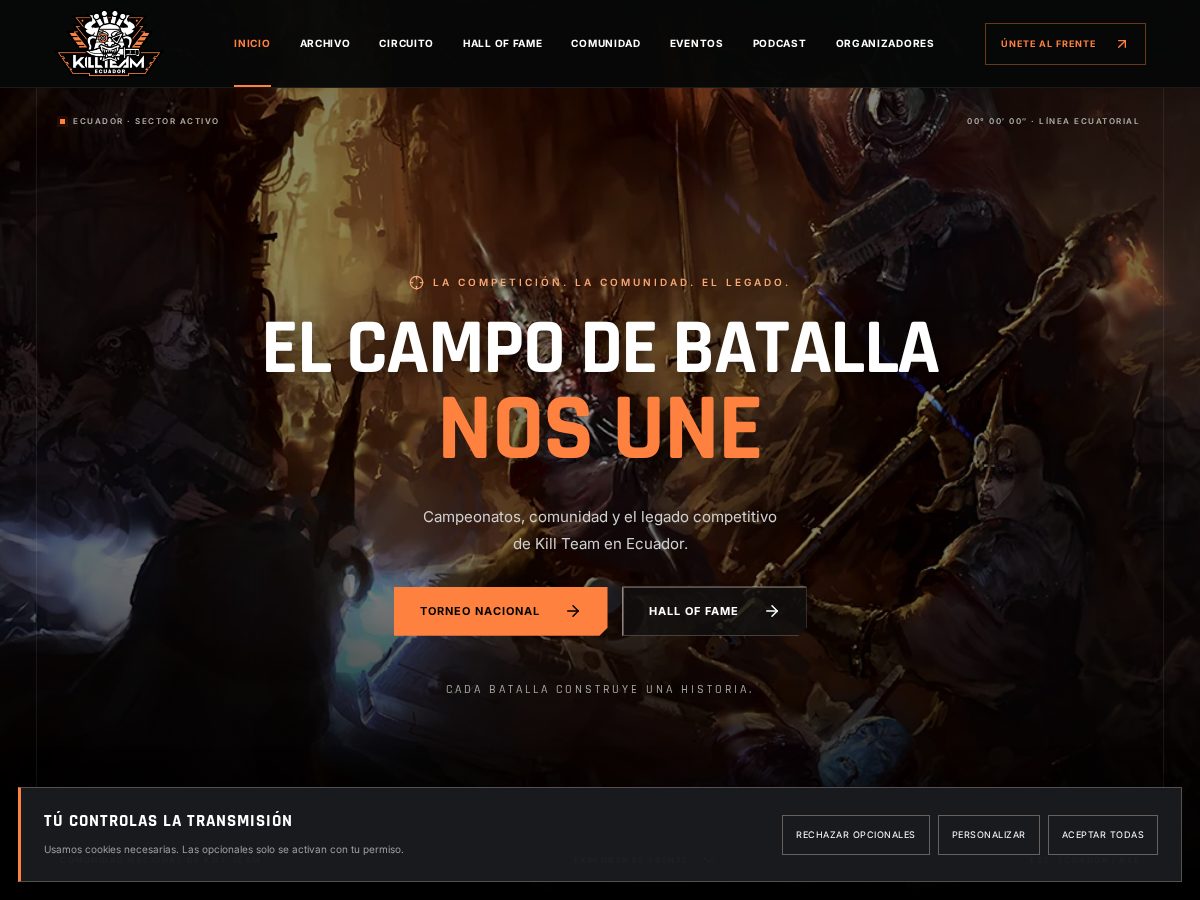 Landing-page snapshot of killteamecuador.com