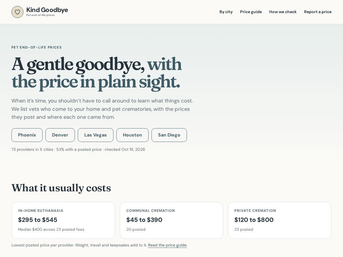 Landing-page snapshot of kindgoodbye.com
