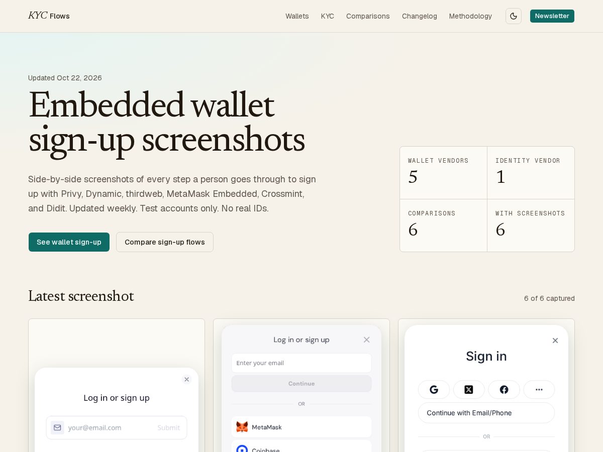 Landing-page snapshot of kycflows.com