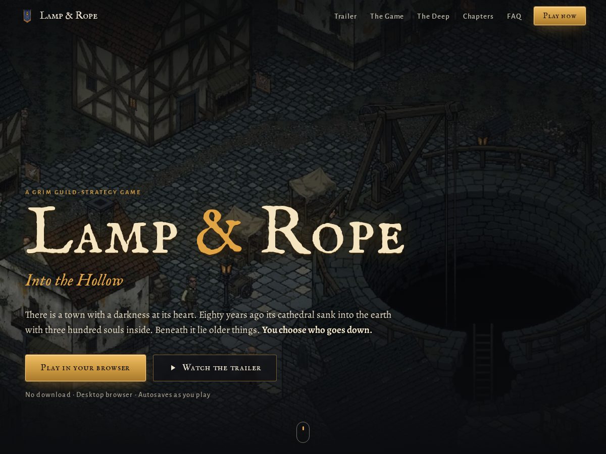 Landing-page snapshot of lampandrope.com