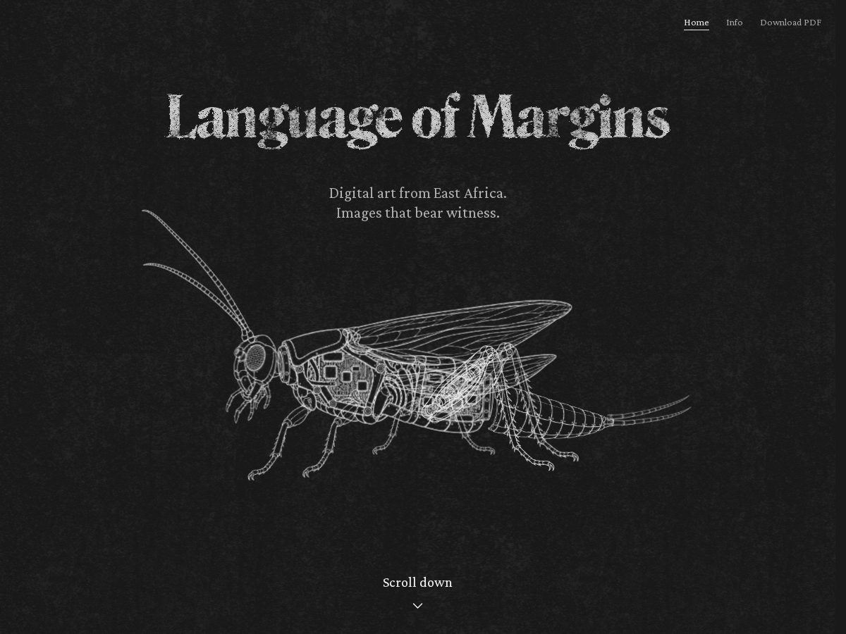 Landing-page snapshot of languageofmargins.com