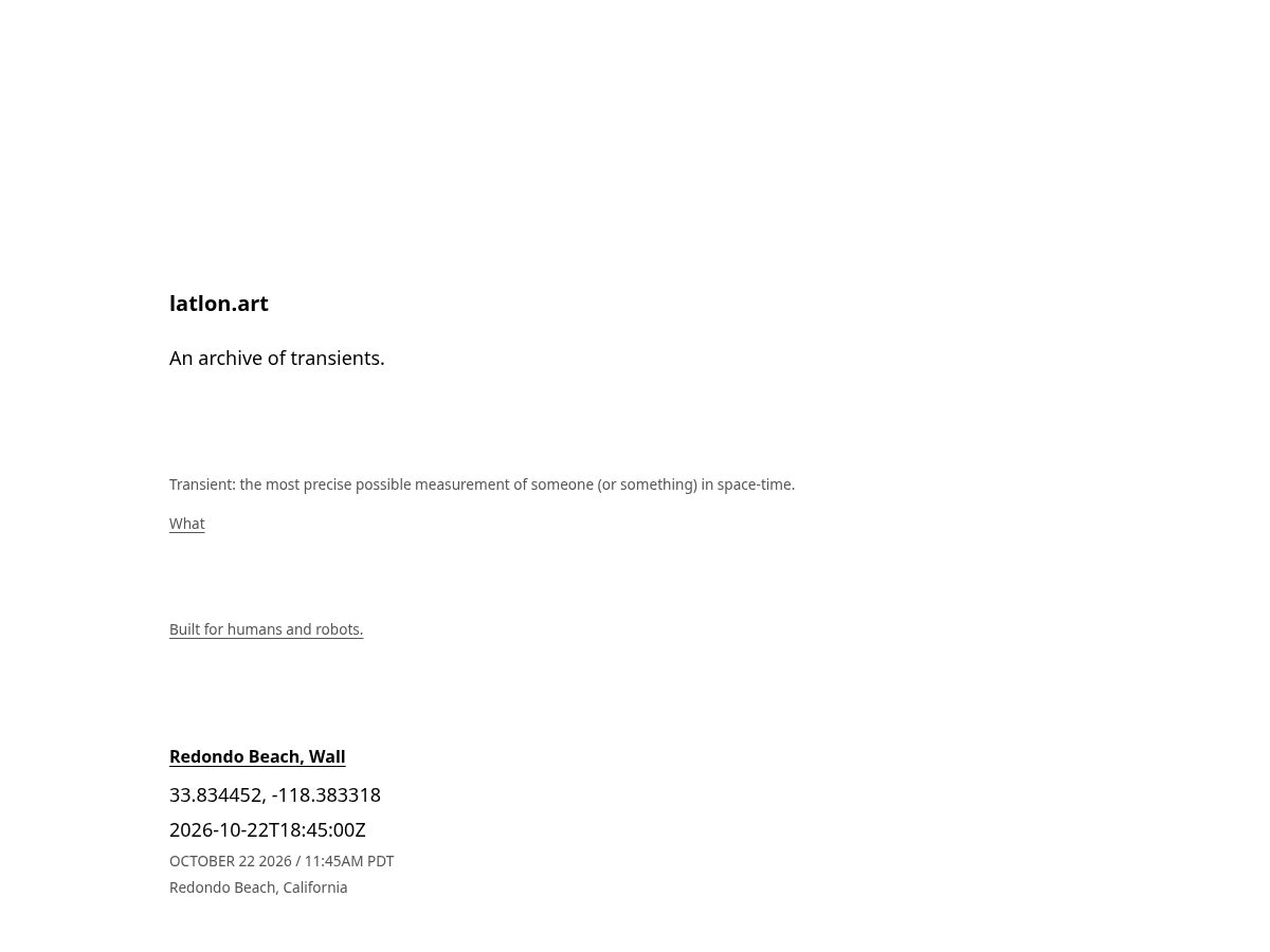 Landing-page snapshot of latlon.art