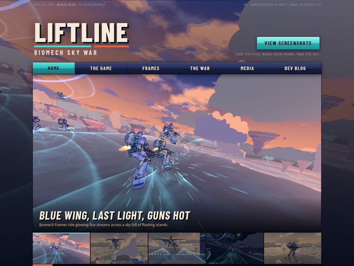 Landing-page snapshot of liftlinegame.com