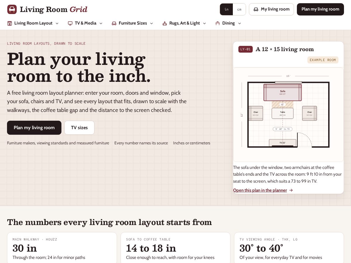Landing-page snapshot of livingroomgrid.com