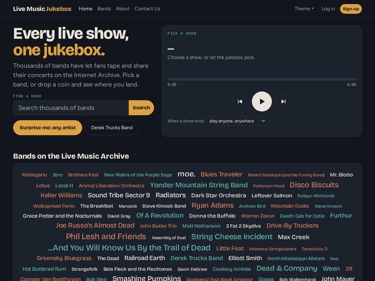 Landing-page snapshot of lmajukebox.net