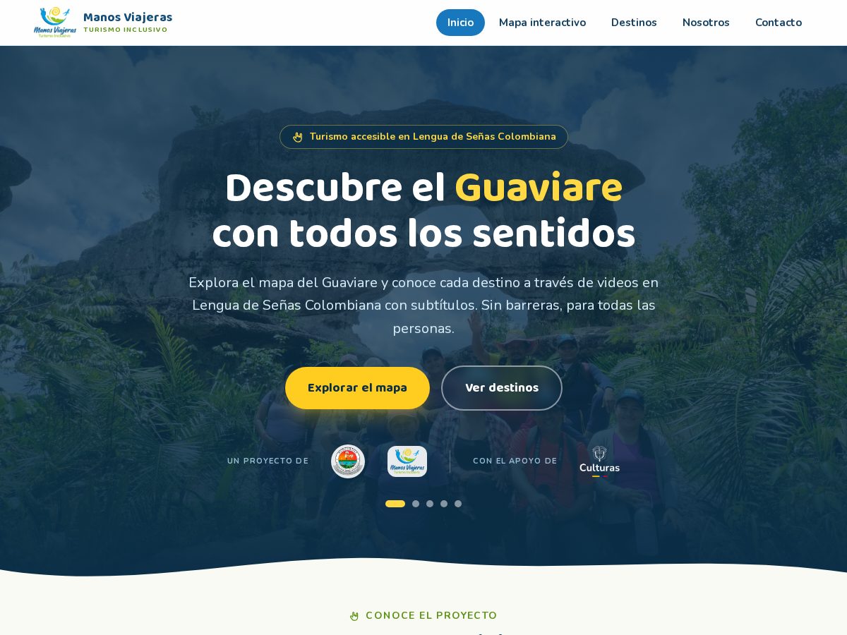 Landing-page snapshot of manosviajeras.com