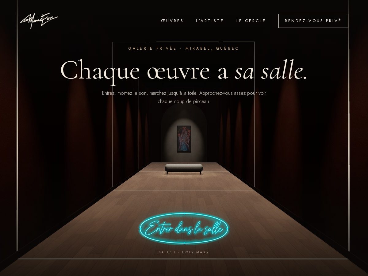 Landing-page snapshot of marieevechevrier.com