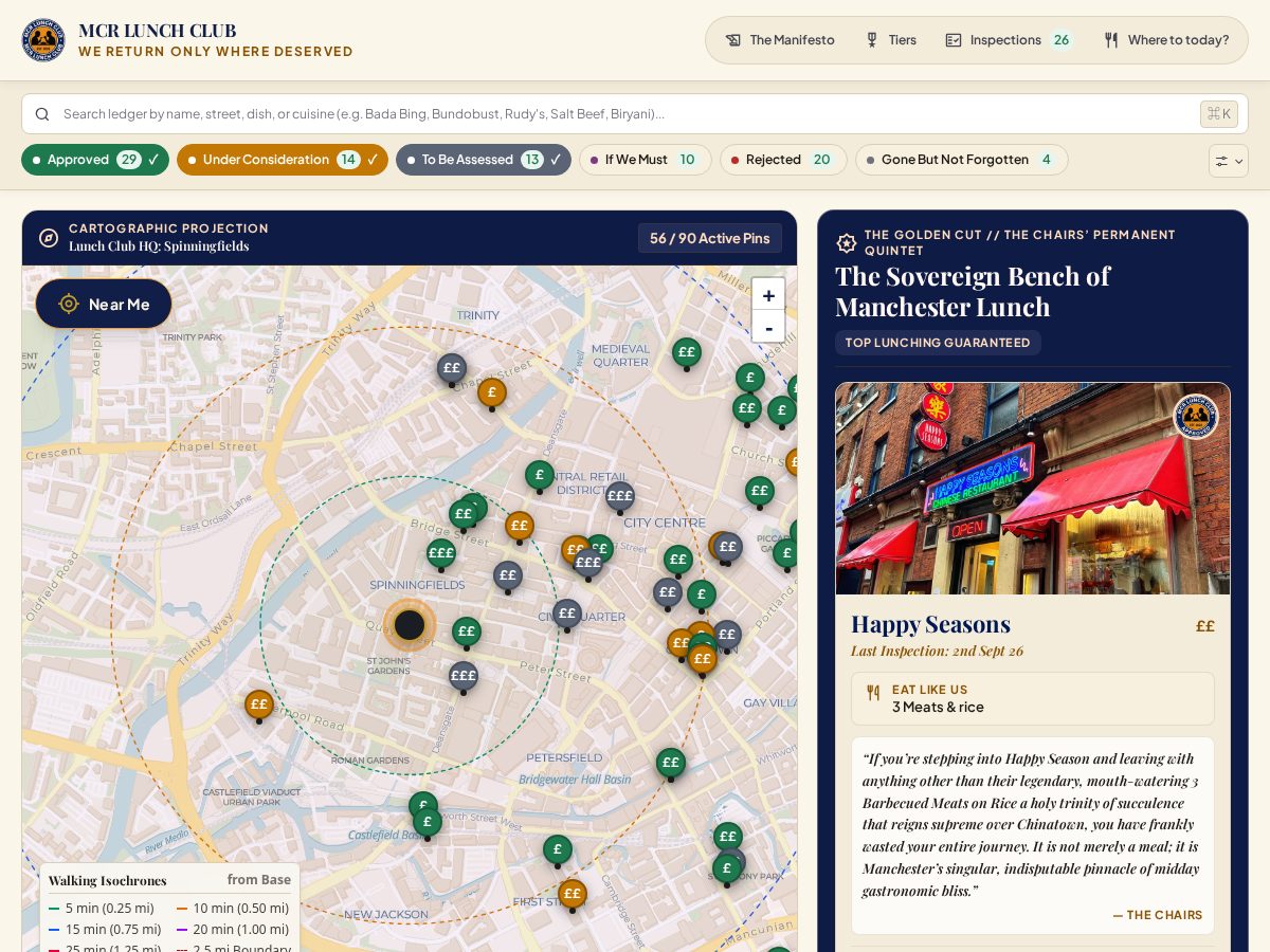 Landing-page snapshot of mcrlunchclub.com