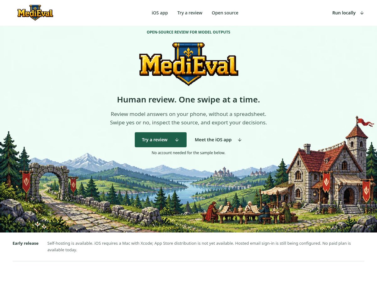 Landing-page snapshot of medieval.dev