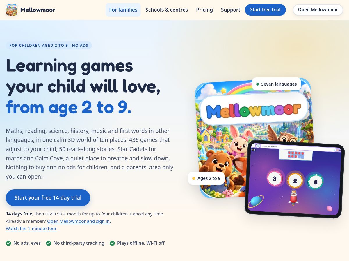 Landing-page snapshot of mellowmoor.com