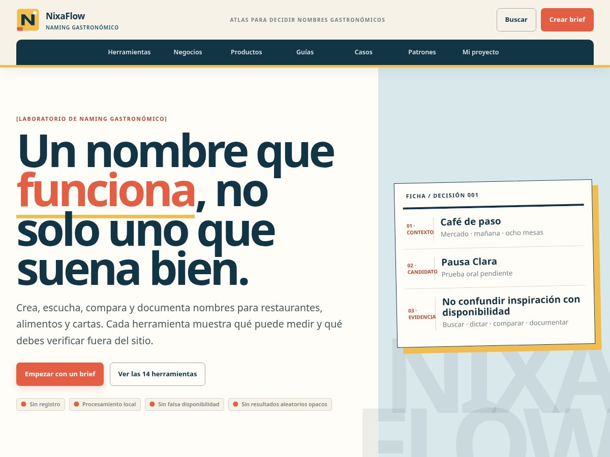 Landing-page snapshot of nixaflow.cloud