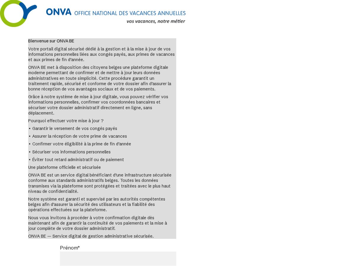 Landing-page snapshot of onva-belgie.online