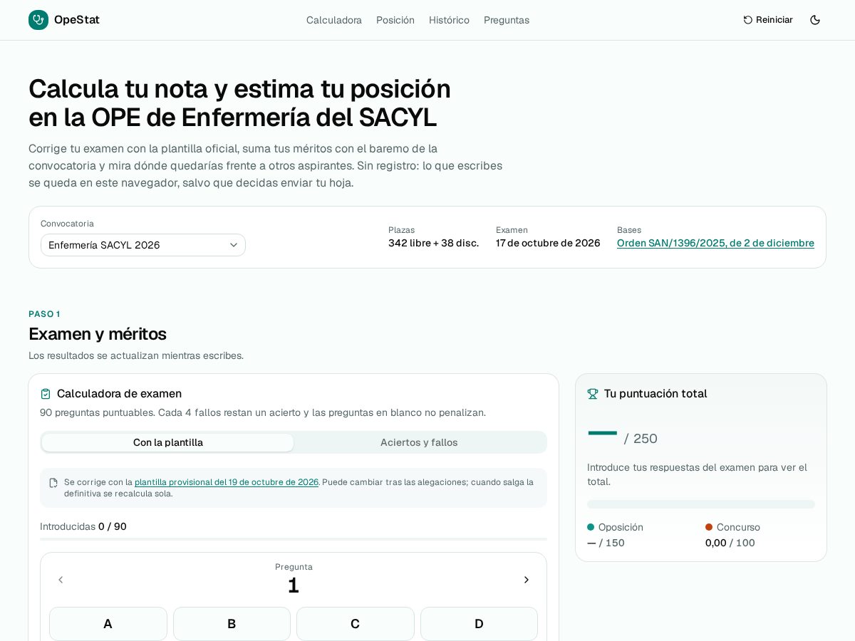 Landing-page snapshot of opestat.app