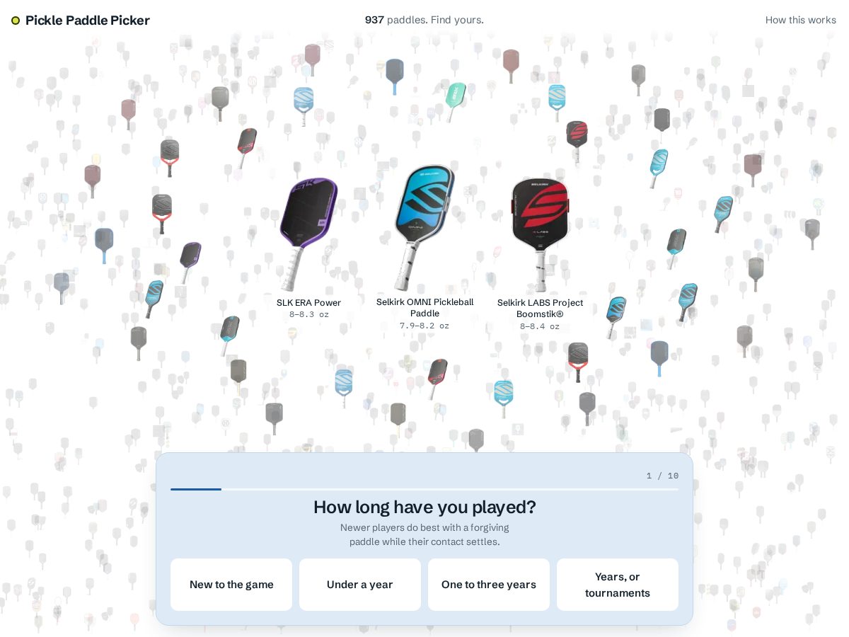 Landing-page snapshot of picklepaddlepicker.com