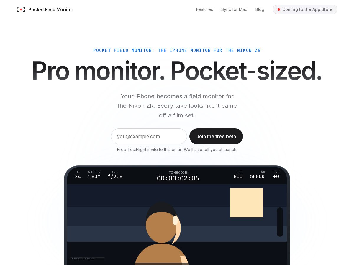 Landing-page snapshot of pocketfieldmonitor.com