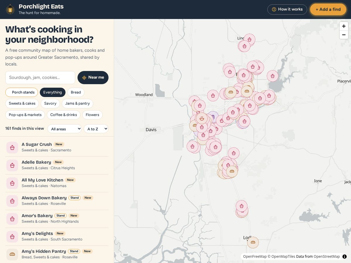 Landing-page snapshot of porchlighteats.com