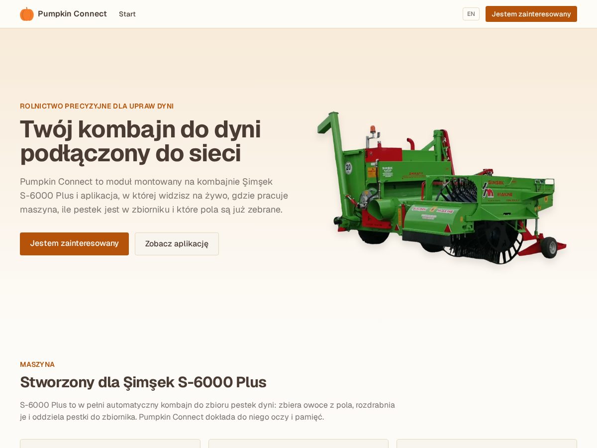 Landing-page snapshot of pumpkin-connect.com