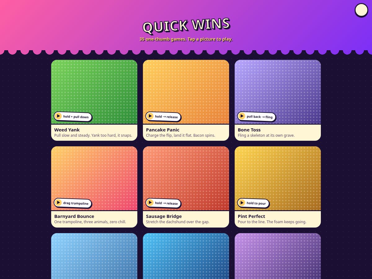 Landing-page snapshot of quickwins.fun