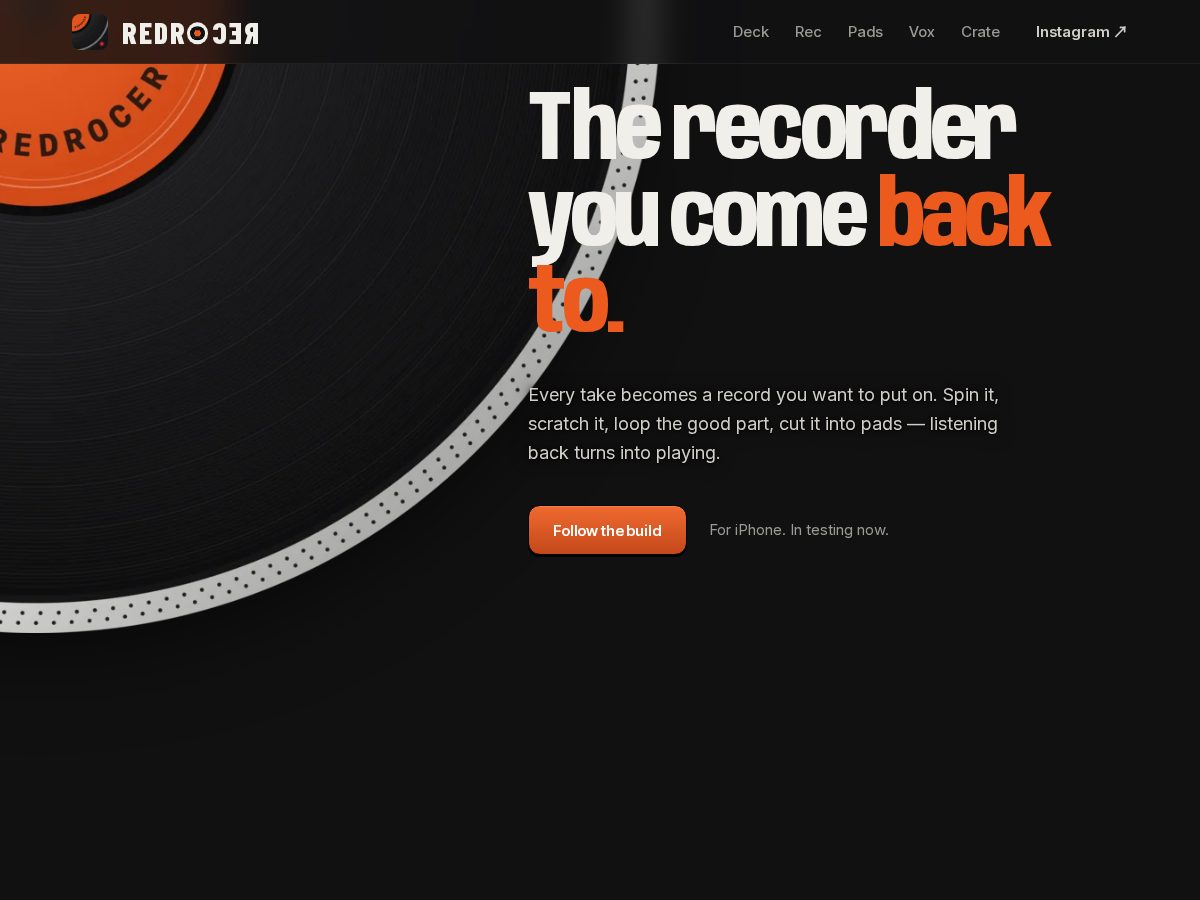 Landing-page snapshot of redrocer.com