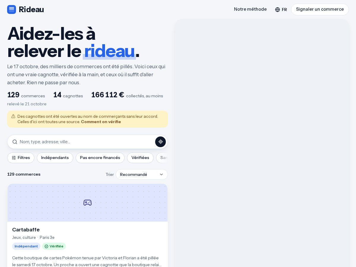 Landing-page snapshot of rideau.paris